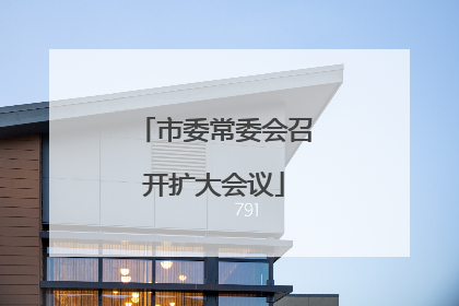 市委常委会召开扩大会议
