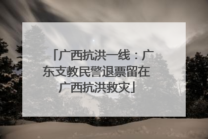广西抗洪一线：广东支教民警退票留在广西抗洪救灾