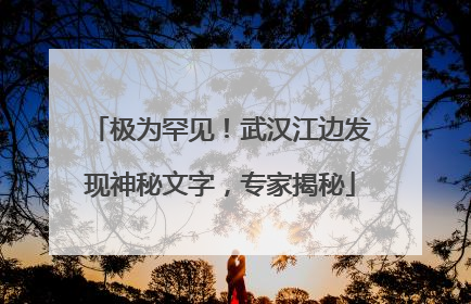 极为罕见！武汉江边发现神秘文字，专家揭秘
