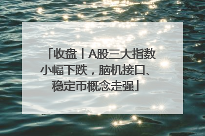 收盘丨A股三大指数小幅下跌，脑机接口、稳定币概念走强