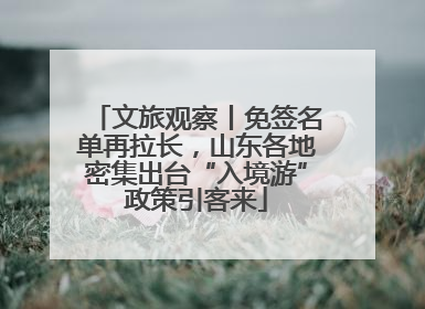 文旅观察丨免签名单再拉长，山东各地密集出台“入境游”政策引客来