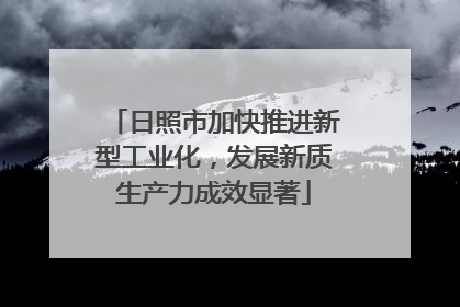 日照市加快推进新型工业化，发展新质生产力成效显著