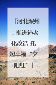 河北深州：推进适老化改造 托起幸福“夕阳红”