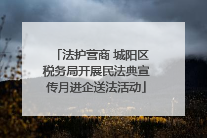 法护营商 城阳区税务局开展民法典宣传月进企送法活动