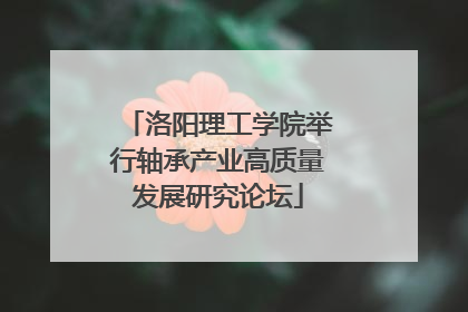 洛阳理工学院举行轴承产业高质量发展研究论坛