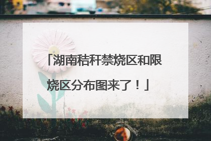 湖南秸秆禁烧区和限烧区分布图来了！