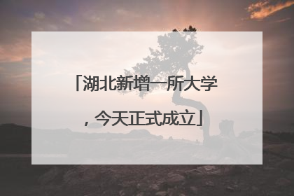 湖北新增一所大学，今天正式成立