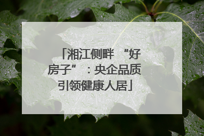 湘江侧畔 “好房子”：央企品质引领健康人居