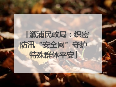 溆浦民政局：织密防汛“安全网”守护特殊群体平安