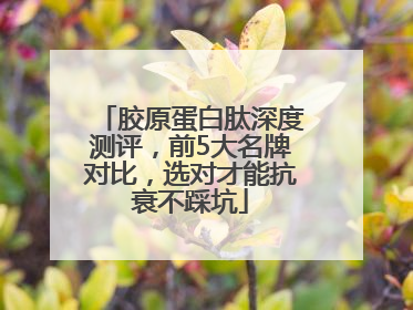 胶原蛋白肽深度测评，前5大名牌对比，选对才能抗衰不踩坑