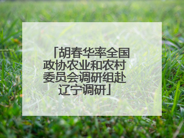 胡春华率全国政协农业和农村委员会调研组赴辽宁调研
