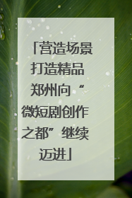 营造场景 打造精品 郑州向“微短剧创作之都”继续迈进