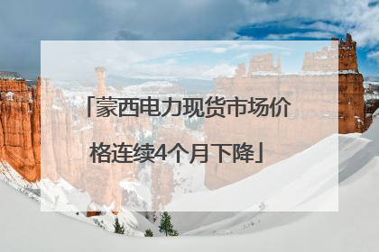蒙西电力现货市场价格连续4个月下降