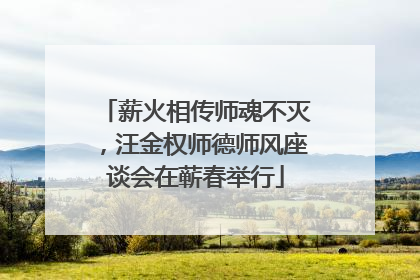 薪火相传师魂不灭，汪金权师德师风座谈会在蕲春举行
