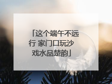 这个端午不远行 家门口玩沙戏水品楚韵