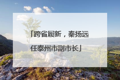 跨省履新，秦扬远任泰州市副市长