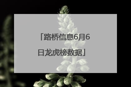 路桥信息6月6日龙虎榜数据