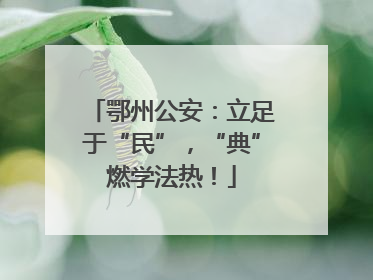 鄂州公安：立足于“民”，“典”燃学法热！
