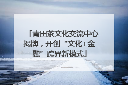 青田茶文化交流中心揭牌，开创“文化+金融”跨界新模式