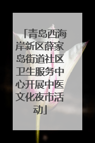 青岛西海岸新区薛家岛街道社区卫生服务中心开展中医文化夜市活动