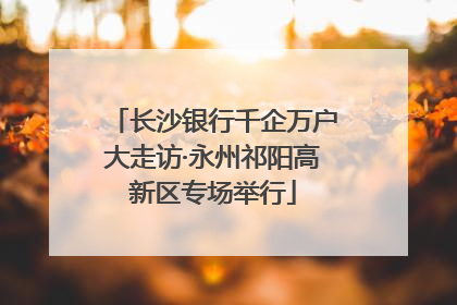 长沙银行千企万户大走访·永州祁阳高新区专场举行