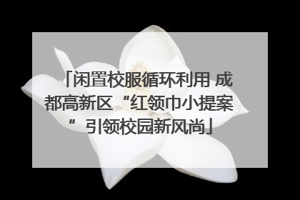 闲置校服循环利用 成都高新区“红领巾小提案”引领校园新风尚