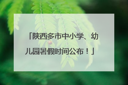 陕西多市中小学、幼儿园暑假时间公布！