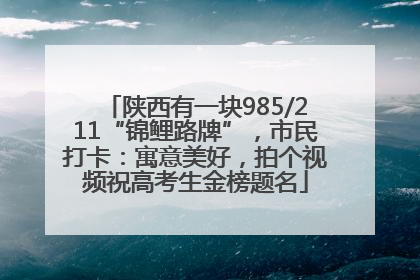 陕西有一块985/211“锦鲤路牌”，市民打卡：寓意美好，拍个视频祝高考生金榜题名