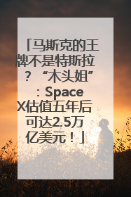 马斯克的王牌不是特斯拉？“木头姐”：SpaceX估值五年后可达2.5万亿美元！
