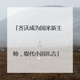 齐沃成为国米新主帅，取代小因扎吉