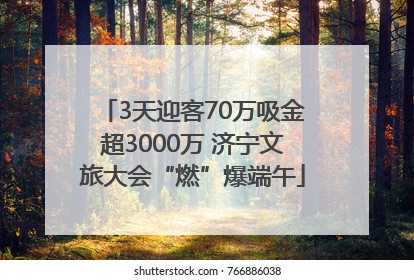 3天迎客70万吸金超3000万 济宁文旅大会“燃”爆端午