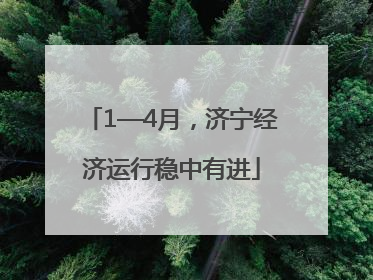 1—4月，济宁经济运行稳中有进