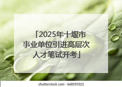 2025年十堰市事业单位引进高层次人才笔试开考