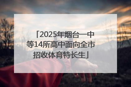 2025年烟台一中等14所高中面向全市招收体育特长生