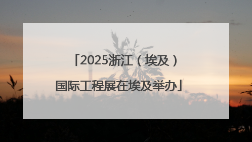 2025浙江（埃及）国际工程展在埃及举办