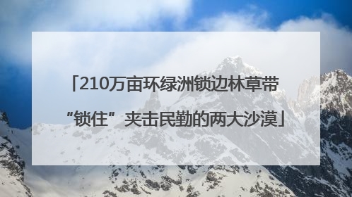 210万亩环绿洲锁边林草带“锁住”夹击民勤的两大沙漠