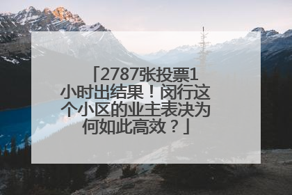 2787张投票1小时出结果！闵行这个小区的业主表决为何如此高效？