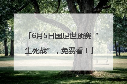 6月5日国足世预赛“生死战”，免费看！