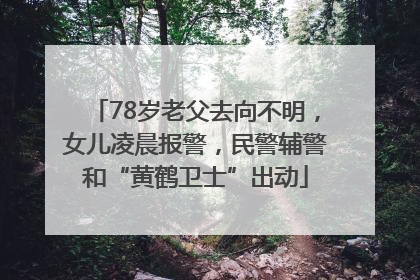 78岁老父去向不明，女儿凌晨报警，民警辅警和“黄鹤卫士”出动